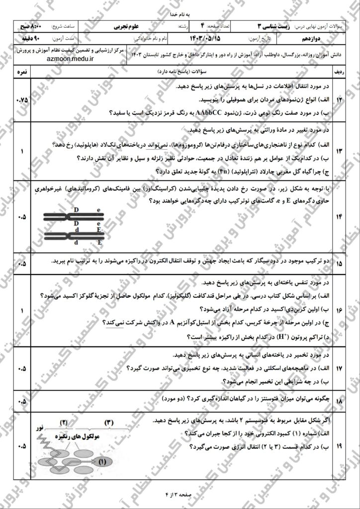 زیست ۳ ش ۴۰۳