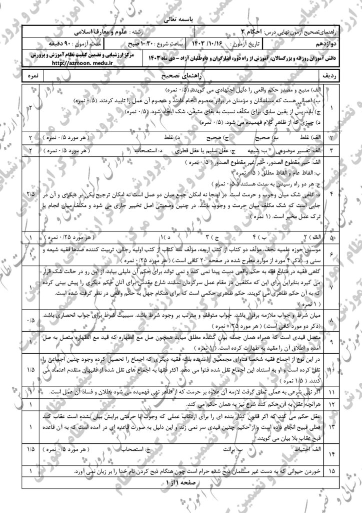 ج احکام ۳ د ۴۰۳
