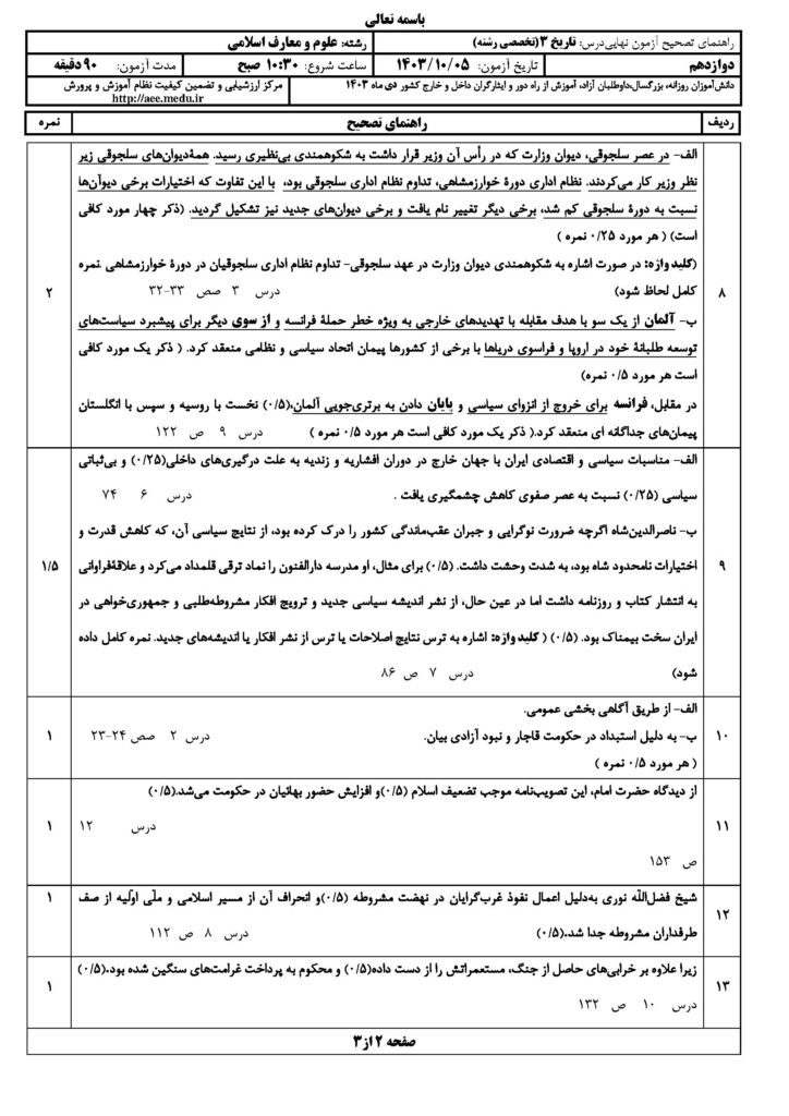ج تاریخ ۳ م د ۴۰۳