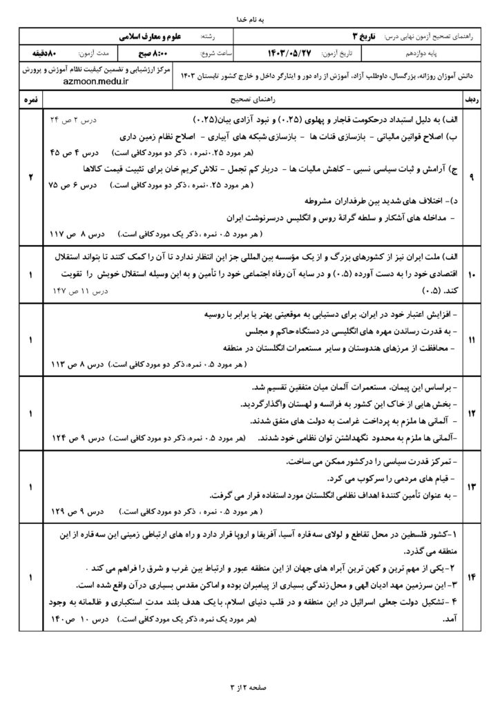 ج تاریخ ۳ م ش ۴۰۳