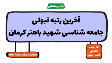 آخرین رتبه قبولی جامعه شناسی شهید باهنر کرمان