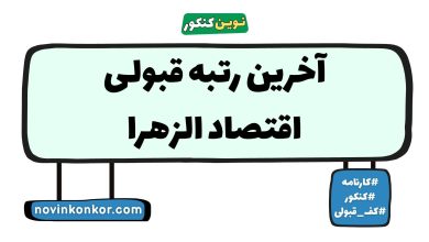 آخرین رتبه قبولی اقتصاد الزهرا