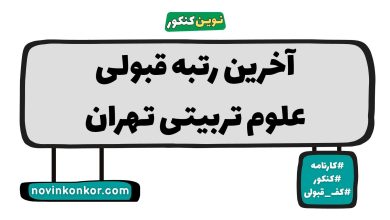 آخرین رتبه قبولی علوم تربیتی تهران