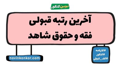 آخرین رتبه قبولی فقه و حقوق شاهد