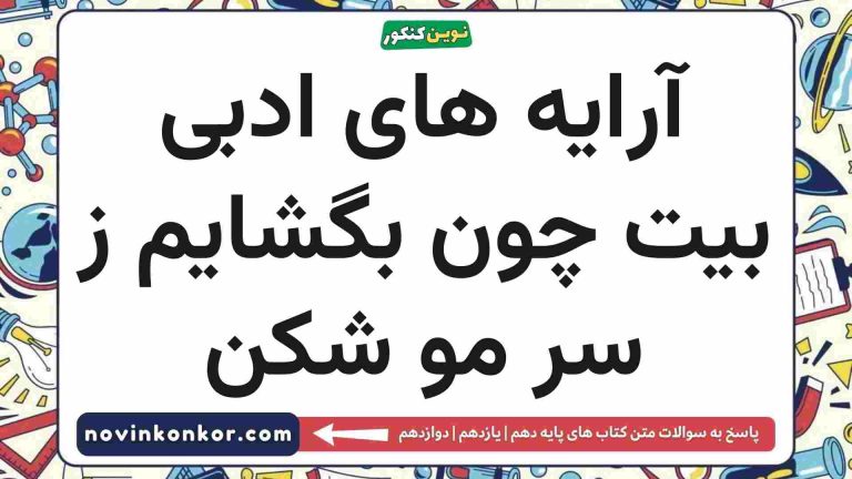 آرایه های ادبی بیت چون بگشایم ز سر مو شکن فارسی دهم