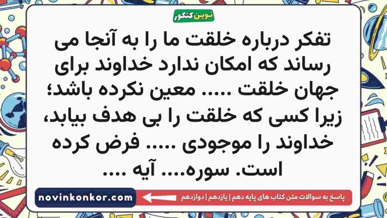 تفکر درباره خلقت ما را به آنجا می رساند که امکان ندارد خداوند برای جهان خلقت ….. معین نکرده باشد