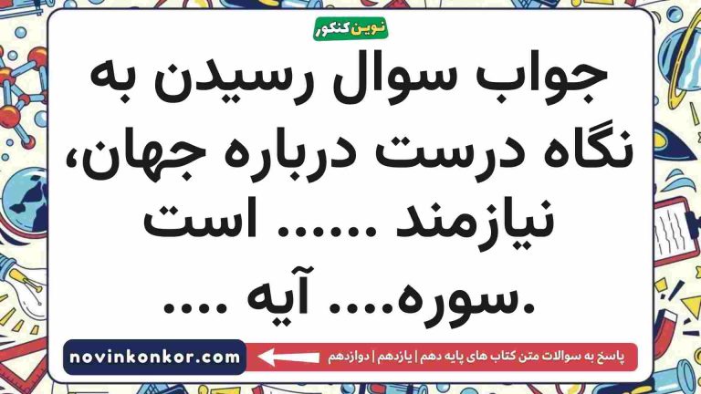 رسیدن به نگاه درست درباره جهان، نیازمند جای خالی است سوره …. آیه ….