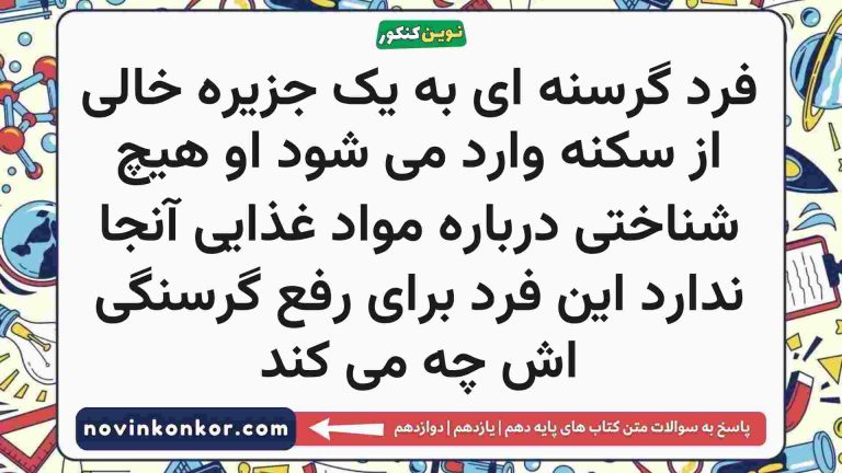 فرد گرسنه ای به یک جزیره خالی از سکنه وارد می شود او هیچ شناختی درباره مواد غذایی آنجا ندارد