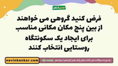 فرض کنید گروهی می خواهند از بین پنج مکان مکانی مناسب برای ایجاد یک سکونتگاه روستایی انتخاب کنند