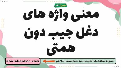 معنی واژه های دغل جیب دون همتی فارسی یازدهم