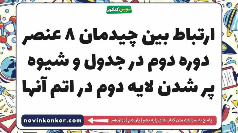 ارتباط بین چیدمان ۸ عنصر دوره دوم در جدول و شیوه پر شدن لایه دوم در اتم آنها شیمی دهم