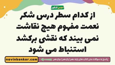 از کدام سطر درس شکر نعمت مفهوم هیچ نقاشت نمی بیند که نقشی برکشد استنباط می شود