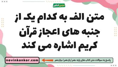 متن الف به کدام یک از جنبه های اعجاز قرآن کریم اشاره می کند