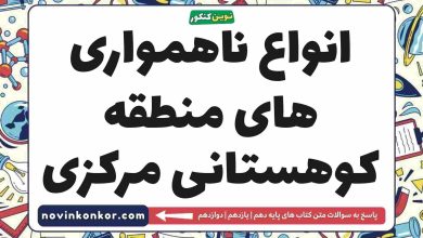 انواع ناهمواری های منطقه کوهستانی مرکزی