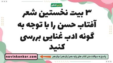 ۳ بیت نخستین شعر آفتاب حسن را با توجه به گونه ادب غنایی بررسی کنید