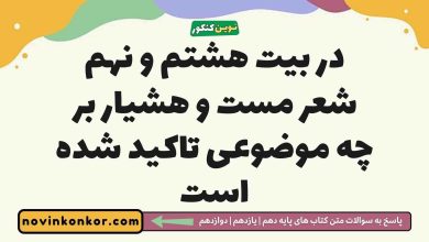 در بیت هشتم و نهم شعر مست و هشیار بر چه موضوعی تاکید شده است