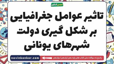 تاثیر عوامل جغرافیایی بر شکل گیری دولت شهرهای یونانی تاریخ دهم