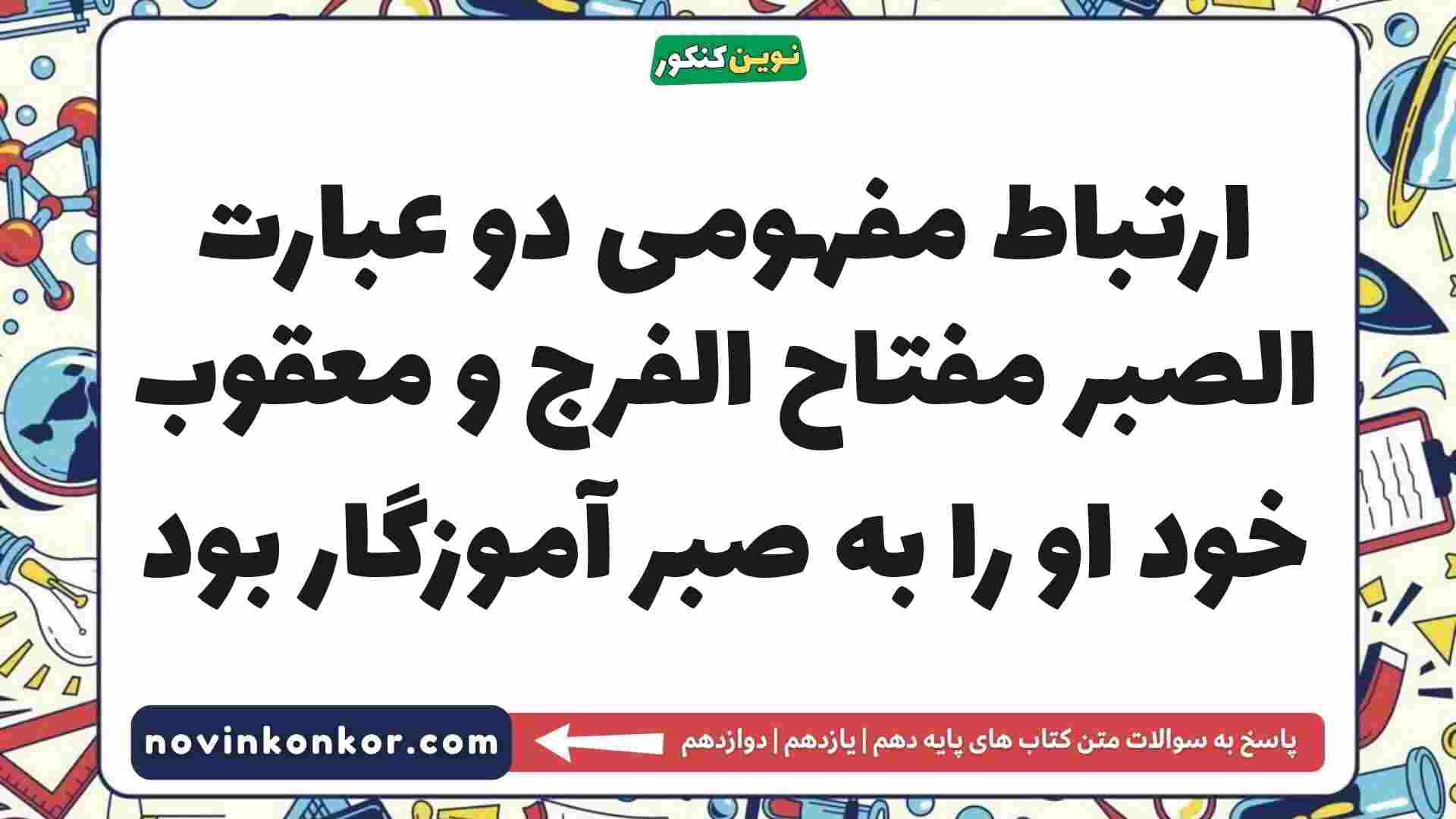 ارتباط مفهومی دو عبارت الصبر مفتاح الفرج و معقوب خود او را به صبر آموزگار بود