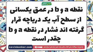 نقطه a و b در عمق یکسانی از سطح آب یک دریاچه قرار گرفته اند فشار در نقطه a و b چقدر است