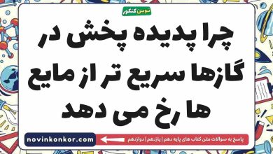 چرا پدیده پخش در گازها سریع تر از مایع ها رخ می دهد فیزیک دهم